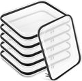 Sanwuta 6 Pcs Clear Hard Zipper Case Hard Plastic Zipper Pouches Makeup Bag Pencil Pouches Transparent Cases for Snacks Plastic Storage Organizer Box for Travel(Black,13.78 x 11.81 x 2 Inch)