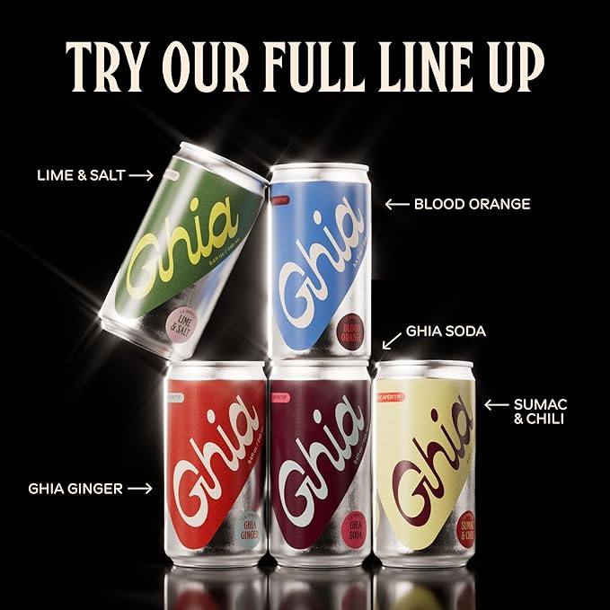 Ghia Non-Alcoholic Le Spritz | Lime + Salt 12-Pack | Canned Mocktail & Cocktail Mixer, Zero Proof Sparkling Apéritif with Soothing Herbal Extracts | No Sugar, No Artificial Flavors, Caffeine-Free