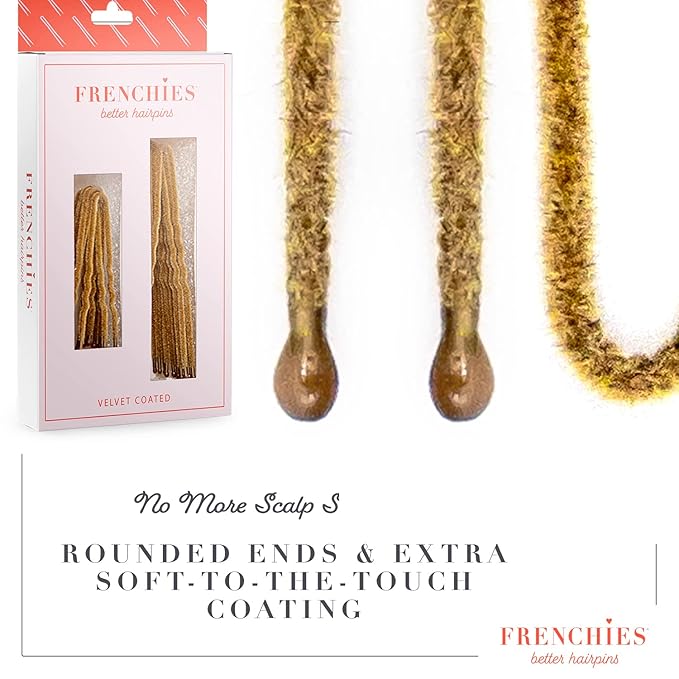 Frenchies French Twist Hair Pin, Ultra Flocked Extra Soft French Hair Pins for Women, Wedding, Updo Extensions, or Wig, 20 Count, Blond
