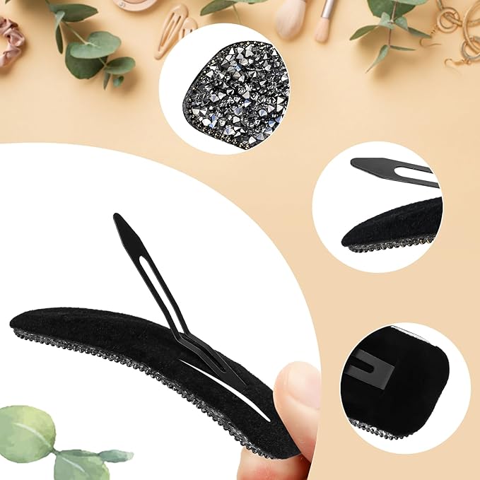 Rhinestone and Crystal Hair Clips 2-Pack, Sparkly Barrettes & Elegant Bling Accessories for Women & Girls(Set18)