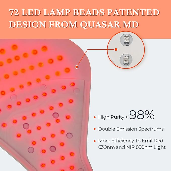 LED Light Therapy Total Hand Care Solution for Healthier Appearance and Recovery, 630nm and 830nm Dual Wavelengths Emission LED Device, Liquid Silicone, Soft and Comfortable