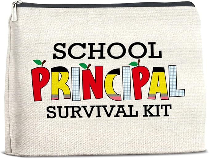 School Principal Gifts: Makeup Bag, Appreciation Gifts for Women, Survival Kit Zipper Pouch
