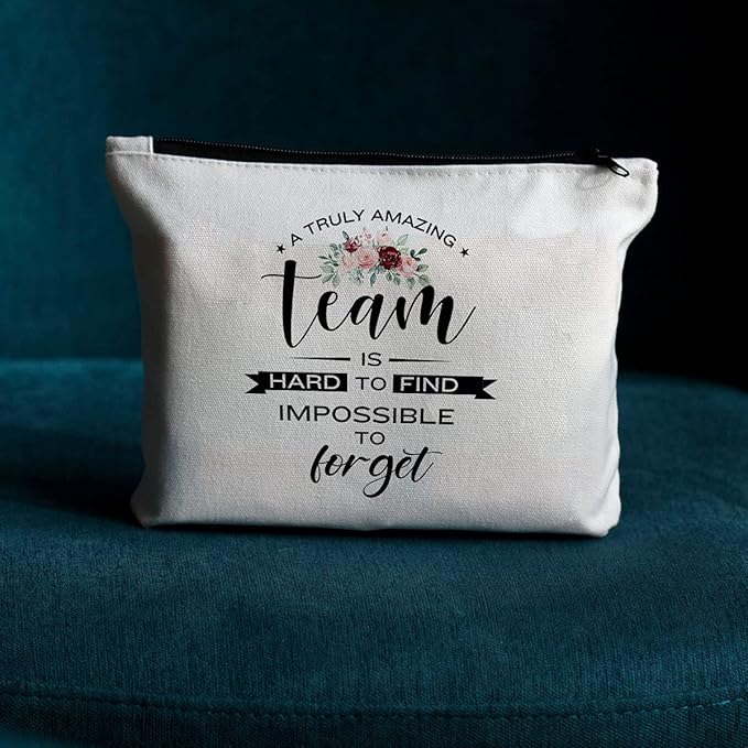 Team Gifts for Employees, Appreciation Gifts for Employees, Christmas Birthday Gifts for Coworker, Colleagues, Boss, Men, Women- Work Staff Members - Amazing Team is Hard to Find-Team Makeup Bag