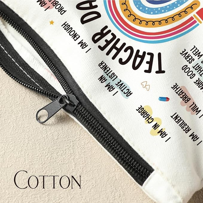Rainbow Makeup Bag - Teacher & Mentor Gifts, Mental Health & Inspirational Gifts for Women, Positive Affirmations