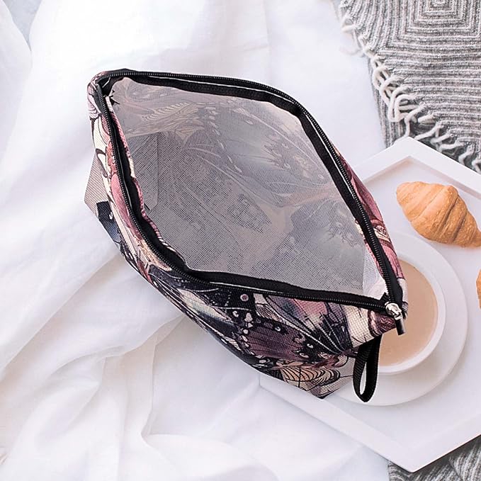 Cute Animal Lovers Gifts Butterfly Cosmetic Bag Makeup Pouch with Zipper (butterfly)