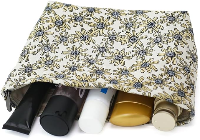 Floral Jacquard Makeup Bag - Large Capacity Cosmetic Pouch for Travel, Toiletry Organizer with Zipper, Perfect for Daily Use and Gifts, Purses for Women Clearance