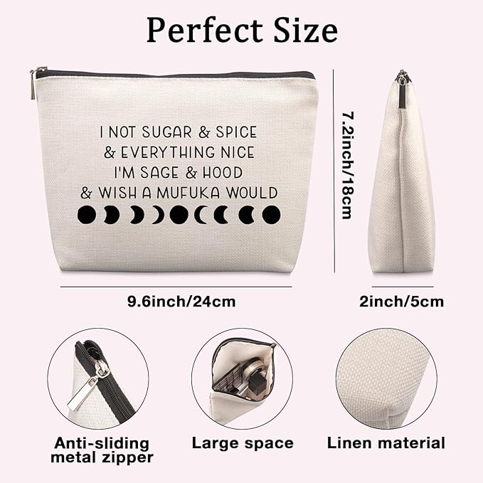 Funny Witchy Gifts for Women Gothic Gift Friends Travel Cosmetic Bag, Witch Gifts Christmas Farewell Friendship Gifts for Women Friends Sister Coworkers Travel Makeup Bags