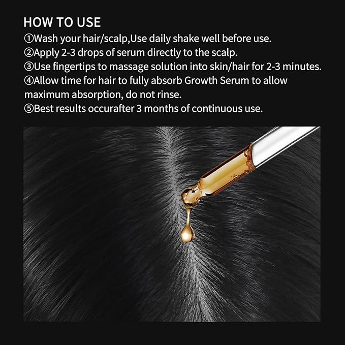 Ceson&Cesun Hair Growth Serum/Scalp Oil - Biotin & Rosemary Castor Oil Treatment for Stronger Thicker Longer Hair, Water-Based – Natural Hair Growth Thickening Treatment for Men & Women