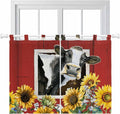 Cows Sunflowers Bedroom Curtains 63 Inch Length, Window Curtains Tab Top by Unknown