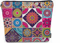 Women Makeup Organizer Bag Mandala Floral, Colorful Ethnic Mandala Flower Patchwork Flax Cosmetic Bag Makeup Bags Toiletry Bag Accessories Organizer Travel Bags For Home Bathroom Office Hotel