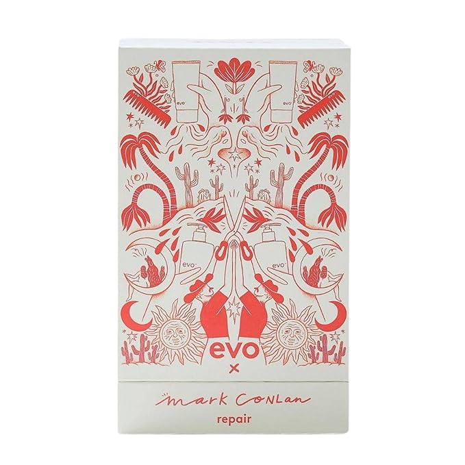 Evo Good Givin' Gift Set Repair Limited Edition Hair Care Gift Set Full Size Ritual Salvation Repairing Shampoo, Ritual Salvation Repairing Conditioner & Free Happy Campers Wearable Treatment