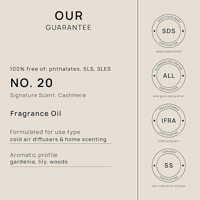 VINEVIDA [32 Fl Oz] Cashmere Fragrance Oil for Cold Air Diffusers, Essential Oils for Diffuser Oil Refill & Air Freshener Room Spray