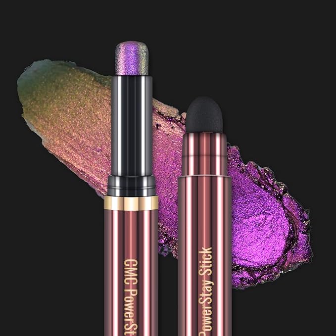 CHARMACY New Duochrome Long Stay Eyeshadow Stick, Creamy Eye Shadow Stick, Multicolor-Shifting Glitter Eyeshadow, Waterproof & Smudge-Proof, High Pigmented, Built-in Smudger #07