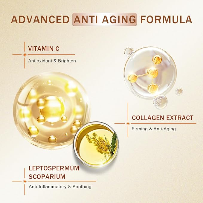 Vitamin C Serum for Face Skin Care Illuminating Serum with Hyaluronic Acid & Collagen, Brightening, Antioxidant, Anti Aging Wrinkles, Glow, Dark Spots Remover Women Hydrating Facial Serums 30ml/1.01oz