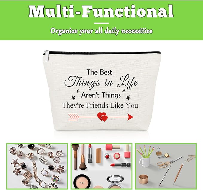 Best Friend Ever Makeup Bag Best Friend Birthday Gifts Inspirational Gifts for Women Friendship Presents for Soul Sister Christmas Mothers Day Presents Friendship Appreciation Travel Cosmetic Pouch