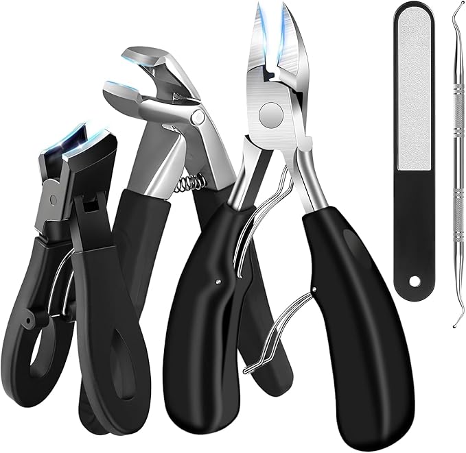 Toenail Clippers for Seniors Thick Nails, Ultra Sharp Sturdy Fingernail Toenail Clipper— Heavy Duty Ingrown Toenail Clippers, Thick Toenails with Wide Jaw Sharp Nail Cutter