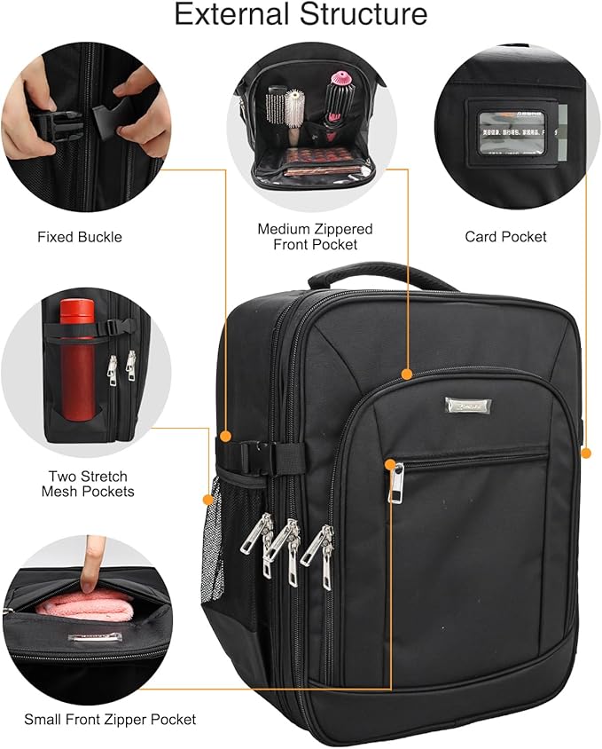 Makeup Backpack Professional Makeup Artist Bag Extra Large Cosmetic Bags with 8 Small Bags Double-Layer Travel Cosmetic Train Case Storage Organizer with Adjustable Divider