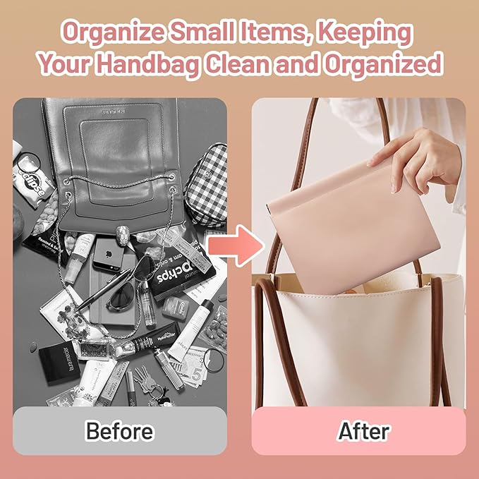 7.09″x5.51″ Small Pouches for Purse, 4PCS Cute Magnetic Mini Makeup Bag, Purse Organizers for Inside Large Storages, Organize Cosmetic, Lipstick, Jewelry,Coins in Women's Handbag