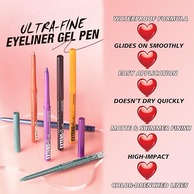 Burgundy Eyeliner Pencil Waterproof Retractable Eyeliner Burgundy Smudge-proof Hypoallergenic (07#)