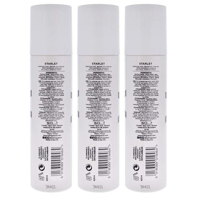 So...? Starlet Perfume Mist for Women - 4.7 oz Mist - Pack of 3