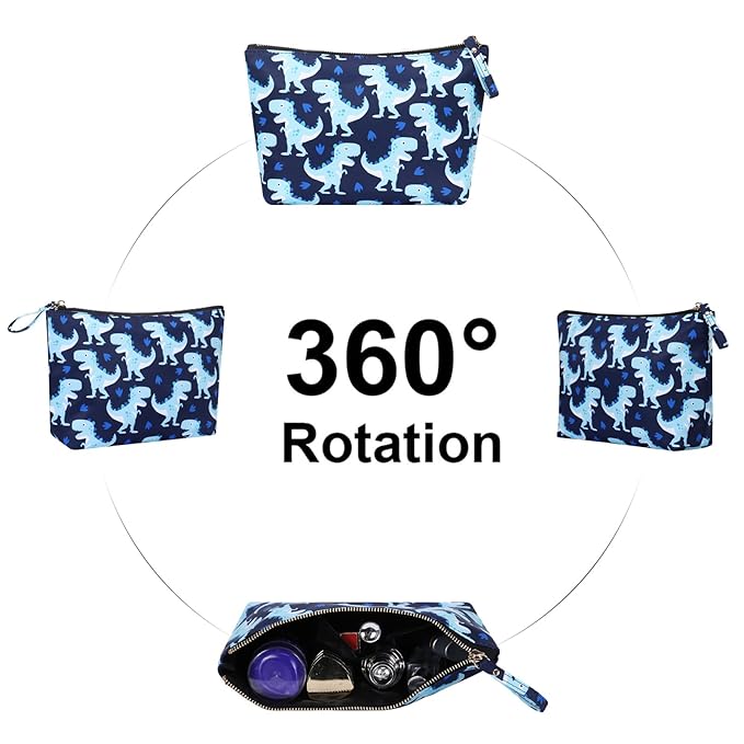 Travel Cosmetic Bag Anti-water Makeup Case Small Pouch Gift Women, Dinosaur