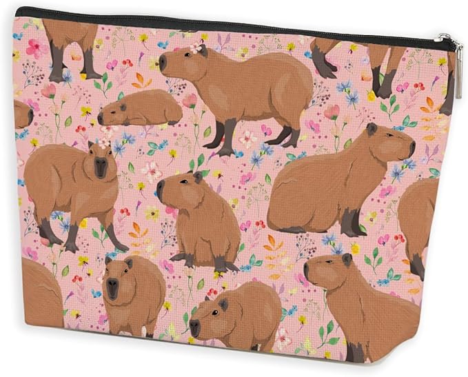 Azteoiz Cute Capybara Makeup Bag Capybara Gifts Cosmetic Bag Animal Lover Gifts for Women Girls Capybara Lovers Daughter Friends Wife Capybara Stuff Graduation Birthday Gifts Travel Toiletry Bag