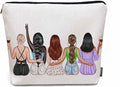 Women Cosmetic Bag Best Friends, Pretty Women Soul Sisters Cute Makeup Bag For Purse Cosmetic Travel Bag For Toiletries Makeup Storage Bag Flax Skincare Bag Make Up Pouch Bags