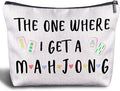 Mahjong Gifts Cosmetic Bag - Mahjong Makeup Bag Women's Zippered Bag, Friendship Gifts for Mahjong Lover- C