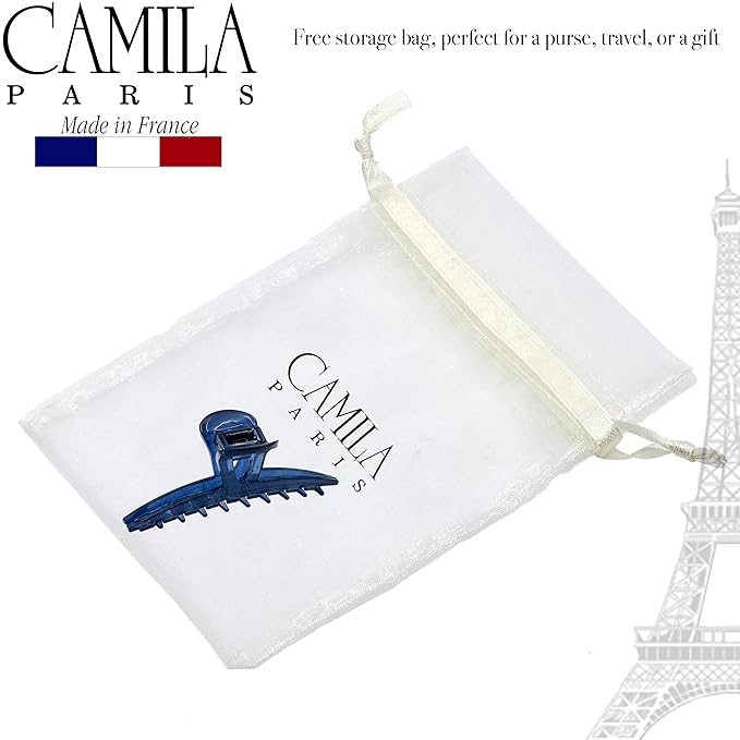 Camila Paris CP3229 French Hair Clip for Women, Narrow, Strong Hold Grip Double Teeth Girls Hair Claw Clips Jaw, Fashion Durable Styling Hair Accessories for Women, Made in France
