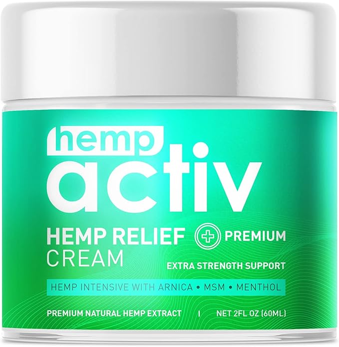 Hemp Cream with Menthol, MSM & Arnica – Lightweight, Fast-Absorbing Moisturizing Cream – Refreshing, Non-Greasy Formula for Nourished Skin – 2 Fl Oz