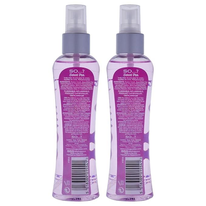 So...? Sweet Pea Body Mist for Women - 3.5 oz Body Mist - Pack of 2