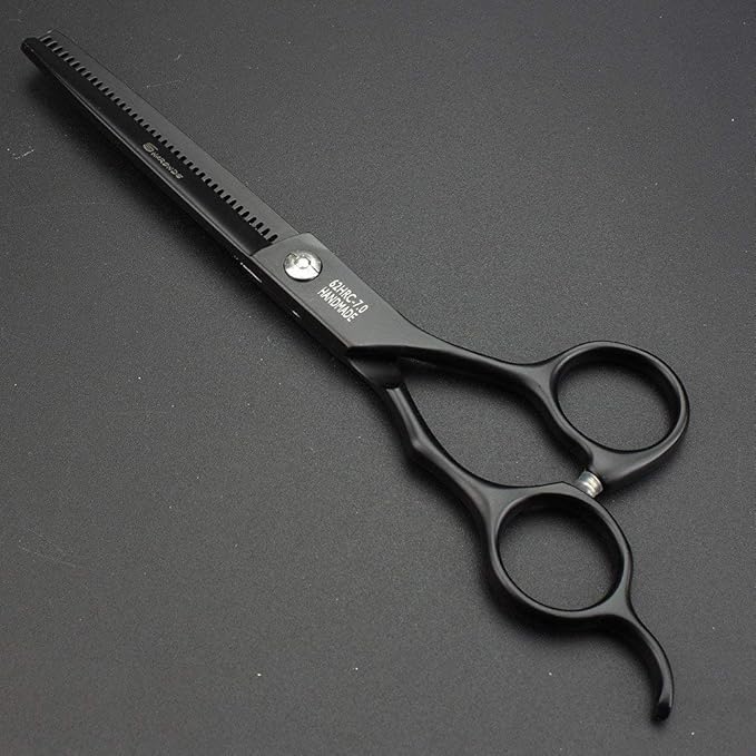 SHARONDS 6/7 Inch Professional 440C Hair Cutting Scissor Salon Hairdressing Thinning Shears Perfect for Barber and Home Use (7 in tooth)