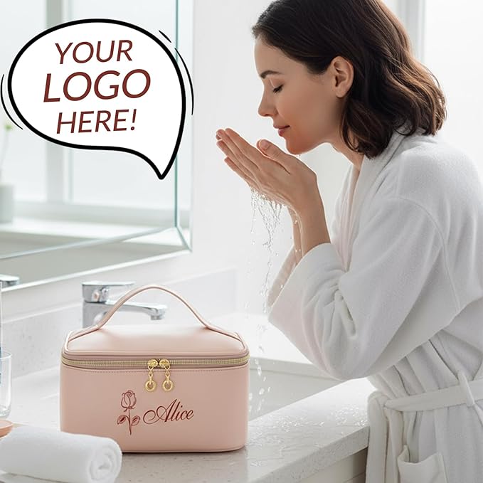 Personalized Cosmetic Bag,Customized Makeup Bag,Large Capacity Toiletry Bags for Traveling Women,Girls,Bridesmaid,with Handle&Divider,Christmas Gifts,Monogrammed Bridesmaid Gifts