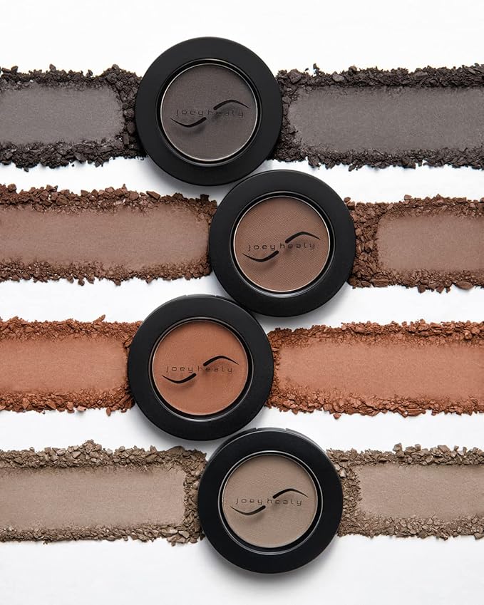 Joey Healy Luxe Brow Powder, Natural and Soft Definition Eyebrow Powder, Waterproof Brow Makeup Formula, Tobacco (Brunette)