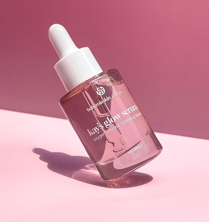 Kay’s Glow Vitamin C Serum for Face with Oxygen & THD - Illuminating Brightening AHA Serum, Anti-Aging Dark Spot Care for Even Tone, Smooth Texture & Hydrating Primer, 1 oz
