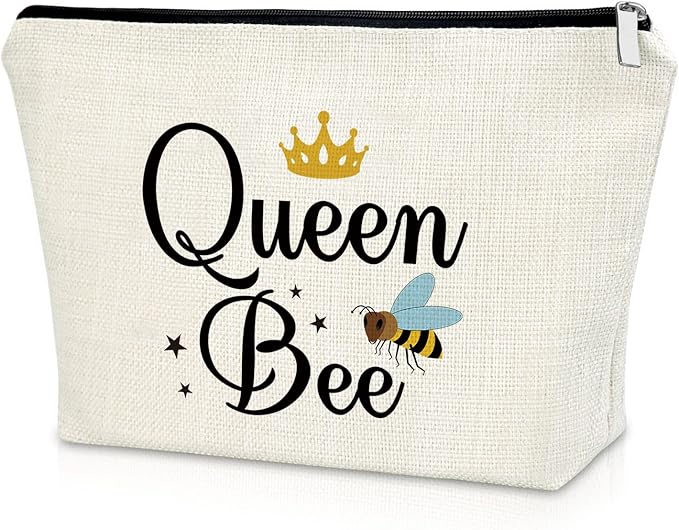 Sazuwu Bee Themed Gifts for Women Makeup Bag Bee Lover Gifts for Friend Beekeeper Birthday Gifts Cosmetic Bag Honeybee Gifts Christmas Thanksgiving Gifts for Bee Lover Cosmetic Travel Pouch