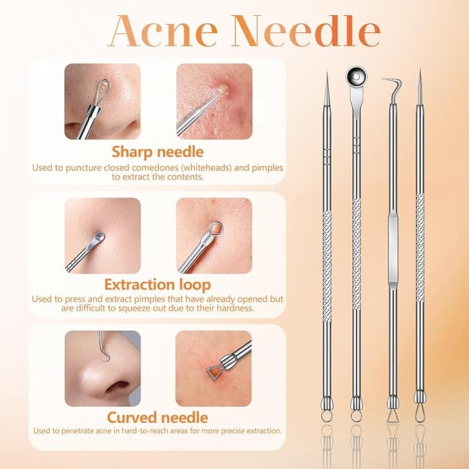 Yccu Blackhead Remover Vacuum Pore Extractor Black Head Remover for Face Blackhead Extractor Pore Vacuum Pimple Extractor Skin Tag Remover Tool Pore Cleaner with USB Charge 4 Modes 5 Suction Heads