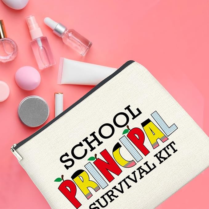School Principal Gifts: Makeup Bag, Appreciation Gifts for Women, Survival Kit Zipper Pouch