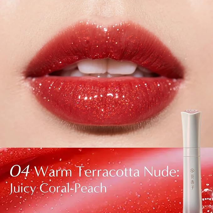 FLORASIS Celestial Luster Lip Gloss Smooth Lipstick Lips Color (04 Cherry Glaze)