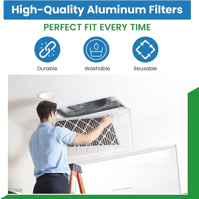 Filter Everything Washable Aluminum Air Filter – 16 x 25 x 1 7/8 – Permanent - Image 3