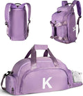 Birthday Gifts for 12 13 14 15 16 17 18 Year Old Girl, Initial Gym Bags with Shoe Compartment, Dance Bag for Girls, Monogram Kid Overnight Bags, Preppy Stuff (Letter K)