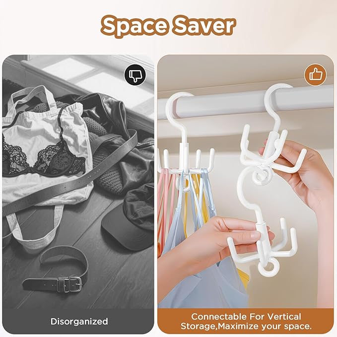 OUTXE 2-Pack Organizer Hooks for Bogg Bag Accessories, Multifunctional Stackable Storage ABS Hanger Hooks for X Large Medium Baby Bog Bag, Universal Rubber Tote Beach Bag Accessories, White
