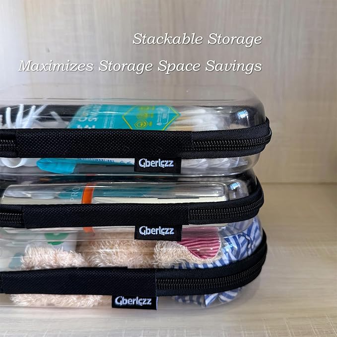 Clear Zipper Pouches for Organizer, Waterproof Hard Clear Zipper Case, Hard Plastic Pouch with Zippered