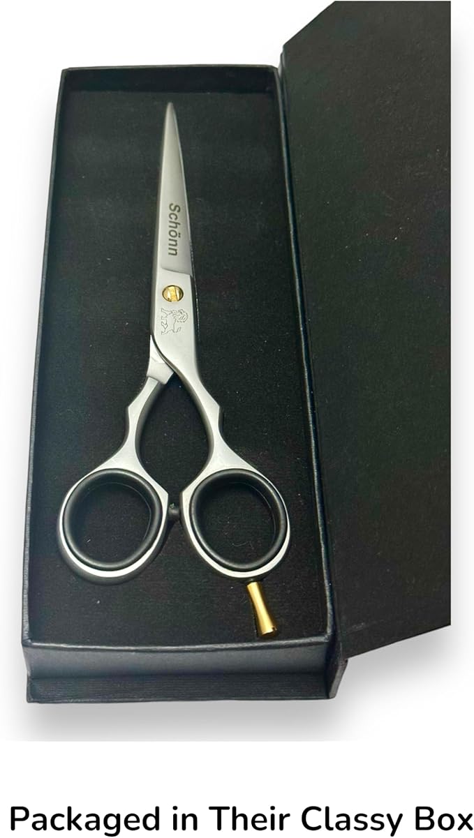Generic Hair Cutting Scissors, Schönn Hair Scissor, Professional 6.5 inch Right-Handed Barber Shears - German Stainless Steel, Hand Sharpened (Silver/Gold), SCH-CLS-01