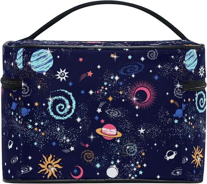 Makeup Bag, Space Galaxy Travel Makeup Organizer Bag Cosmetic Cases Toiletry Bags for Girl Women Ladies