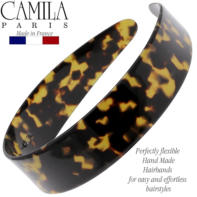 Camila Paris CP3460 French Headband for Women, Handmade Tokyo, Strong Hold Grip Women's Hair Band, Ligth and Very Flexible, No Slip and Durable Styling Girls Hair Accessories, Made in France