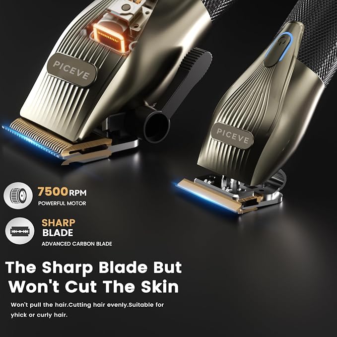 Hair Clipper for Men, Professional Electric Hair Cutting & Trimmers Set with 7500RPM Powerful Motor & LCD Display, Mens Cordless Hair Grooming Kit Barbers Haircut, Gift for Birthday Christmas