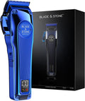 Blade & Stone™ Professional Barber Hair Clippers for Men PC801 Clipper | Diamond-S™ Blade | Micro-Gap Tech | Professional 7200 RPM Digital Motor, All-Metal, Cordless Clippers - Big Blue