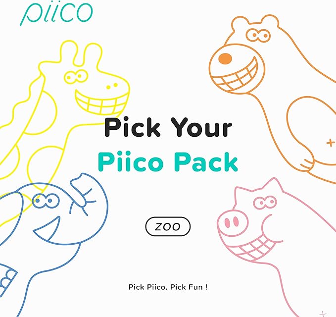 Piico Unflavored Kids Floss - No Fluoride Dual Line Dental Floss Picks - Fun Oral Care in Colorful Floss Sticks Design - Kids Flossers Avoid Tooth Decay & Gum Disease - 80 Count Zoo