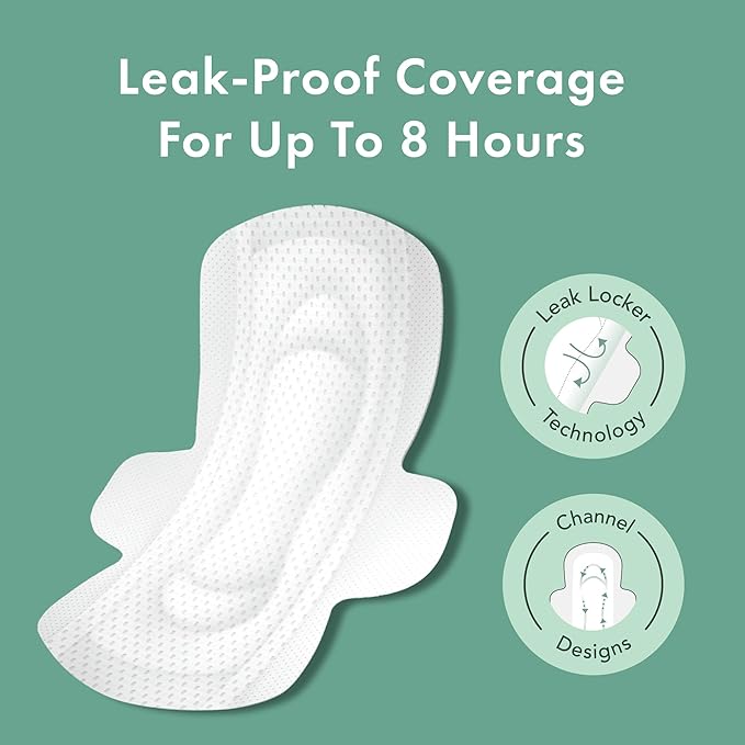 Rael Pads for Women, Organic Cotton Cover - Period Pad with Wings, Feminine Care, Sanitary Napkins, Light Absorbency, Unscented, Ultra Thin (Petite, 56 Count)
